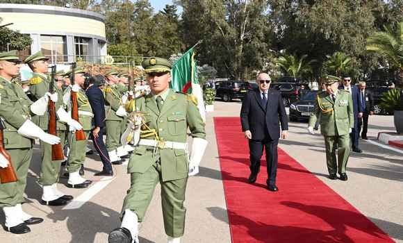 Finale de la coupe militaire d’Algérie: arrivée du président de la République au Centre de regroupement et de préparation des équipes militaires sportives à Ben Aknoun